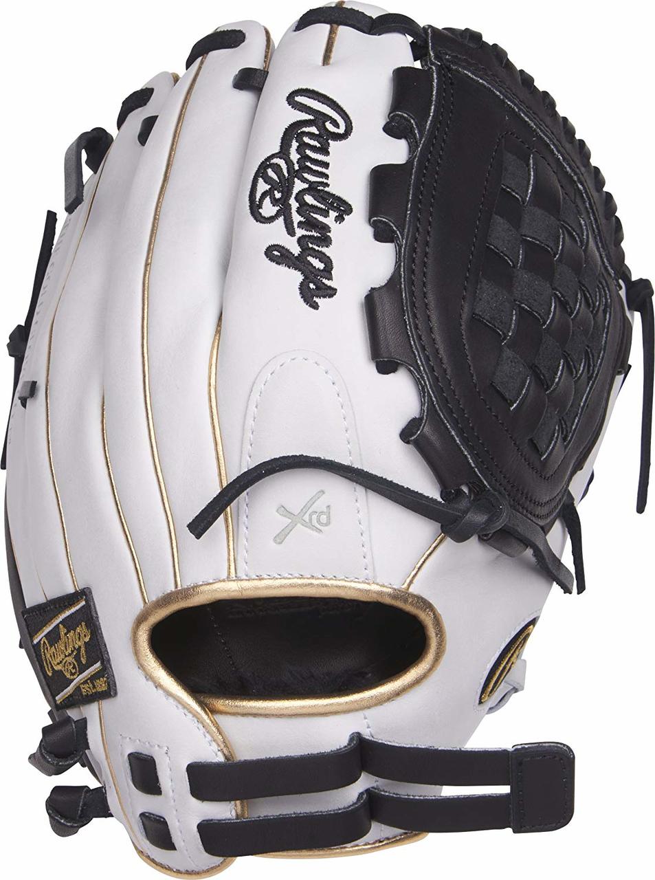 rawlings-liberty-advanced-rla120-3wbg-fastpitch-softball-glove-12-right-hand-throw RLA120-3WBG-RightHandThrow Rawlings 083321435416 Limited Edition Color Series - White/Black/Gold Colorway 12 Inch Womens Model