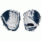 Limited Edition Color Series - White/Navy Colorway 12.5 Inch Women's Model Basket Web Break-In: 80% Factory / 20% Player Custom Fit, Adjustable, Non-Slip Pull Strap Back