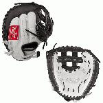 Modified Pro H™ web is similar to the Pro H web, but modified for softball glove pattern Catcher's mitt 20% player break-in Conventional back features a wide opening above the wrist Balanced patterns and adjusted hand openings for improved fit control All leather lace for increased durability and shape retention Poron® XRD™ palm and index finger pads significantly reduce ball impact for greater protection Game-ready feel with full-grain oil treated shell leather Custom fit, adjustable, non-slip pull strap