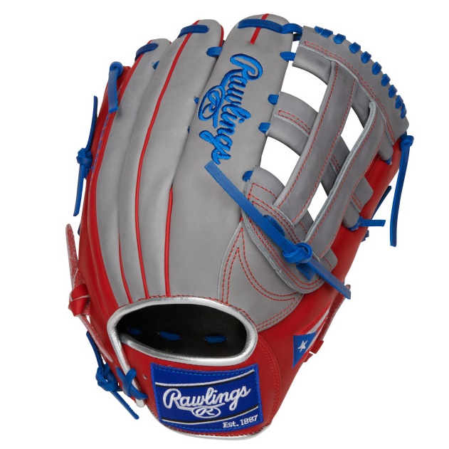 rawlings-olympic-puerto-rico-heart-of-hide-baseball-glove-12-75-right-hand-throw PRO3039-6PR-RightHandThrow Rawlings 083321667701 12.75 pattern Constructed from the top 5% of all available hides