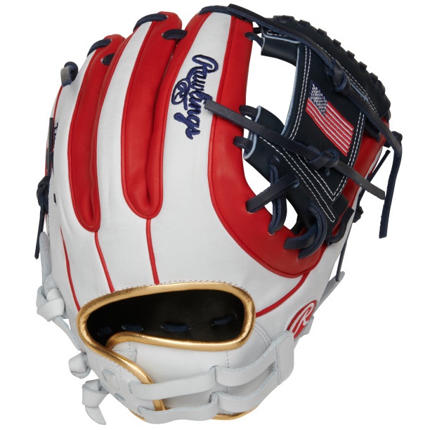 rawlings-olympic-usa-heart-of-hide-softball-glove-12-right-hand-throw PRO716SB-2USA-RightHandThrow Rawlings 083321667725 12 pattern Constructed from the top 5% of all available hides