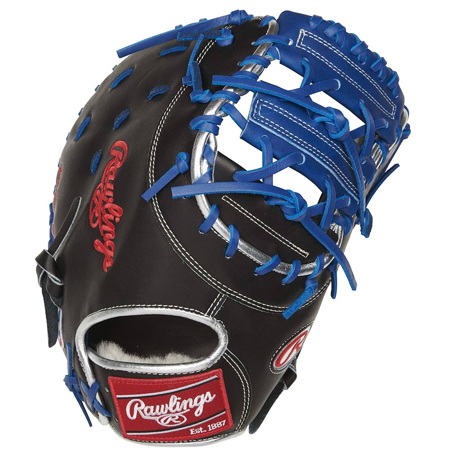 Anthony Rizzo is one of the best fielding first baseman in the MLB, and his 3 Gold Glove Awards and 1 Platinum Glove Award are proof. The 2021 Pro Preferred Anthony Rizzo first base mitt was crafted using our flawless, full-grain kip leather. It features Rizzo's actual gameday pattern, which offers a deep, wide pocket. As a result, you'll snag more short-hop throws, and become your infielders' best friend. This mitt was also constructed with the same, superior comfort expected from any Pro Preferred glove. Thanks to the Pittards sheepskin palm lining, which wicks away moisture and offers an unmatched feel, as well as other pro features. Features like its wool wrist strap and padded thumb sleeve, which give you superior comfort, optimal support, and greater glove control. In addition, the Platinum 'Oval-R' and platinum binding are a testament to the 'Mark of Excellence.' They also add the perfect touch the eye-catching black & royal design. When you make this your next gamer you'll get a pro quality mitt to take your game to the next level. See why Rawlings is the #1 choice of pros, buy now!  Color:   Black  Throwing Hand:   Right  Sport:   Baseball  Back:   Conventional  Player Break-In:   70  Fit:   Standard  Level:   Adult  Lining:   Pittards Sheep Skin  Padding:   100% Wool Blend  Series:   Pro Preferred  Shell:   Kip Leather  Web:   Horizontal Bar X-Laced  Used By:   Anthony Rizzo  Size:   12.75 in  Special Feature:   Pro Game Day Patterns  Pattern:   AR44  Age Group:   Pro/College, High School, 14U  