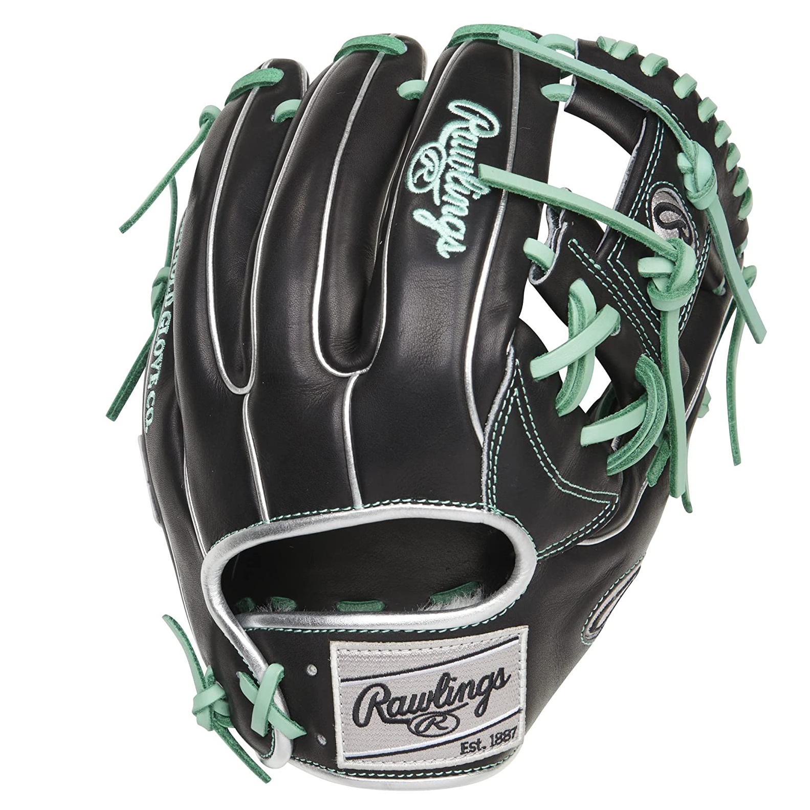 rawlings-pro-preferred-baseball-glove-11-5-i-web-mint-silver-right-hand-throw PROS934-2B-RightHandThrow Rawlings   11.5 Inch Pro I Web Mint Lace  The Pro