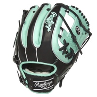 Take your game to the next level with the 2021 Pro Preferred 11.75-inch infield glove. This luxurious beauty features our popular 31-pattern and Pro I-web, the perfect combo for infielders. Especially those who want lightning quick ball-to-hand transfers. It was meticulously crafted from flawless, full-grain kip leather, which provides unparalleled quality and feel. In addition, this infield glove was also constructed using the same features that give our Pro Preferred gloves unmatched comfort and feel. The Pittards sheepskin palm lining provides optimal comfort, and wicks away moisture. The wool wrist strap keeps the back of your hand extremely comfortable. Our 100% wool padding also provides unmatched shape retention qualities, allowing you to form the perfect pocket. As a result of all these premium pro-level features, you'll get a long lasting, pro quality glove that will help you boost your defense. When you put your eyes on the clean black & ocean mint kip leather from this Pro Preferred infield glove, you'll know right away it's your next gamer. See why more pros choose Rawlings than any other brand, buy now!