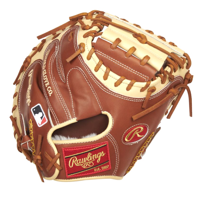 See why more pros trust Rawlings than any other brand with the 2022 Pro Preferred 33-inch catcher's mitt. It was masterfully crafted from the finest, most luxurious kip leather. This leather gives you superior quality and performance behind the plate. As a result, you'll be able to frame more pitches and become your pitchers' best friend. In addition to its leather, this classic catcher's mitt boasts Pittards' sheepskin lining, a wool wrist strap and a padded thumb sleeve for optimal comfort too. It even has hand-sewn welting for added style and a better feel! This Pro Preferred catcher's mitt will break-in well, and help you form the perfect pocket for even greater confidence behind the dish. The classic bruciato/camel design combines for a stunning design that's sure to make you stand out every pitch! When you first put this 2022 Pro Preferred 33-inch catcher's mitt on, you'll know you found your next gamer. Make it yours now, and see why we are the #1 choice of pros!