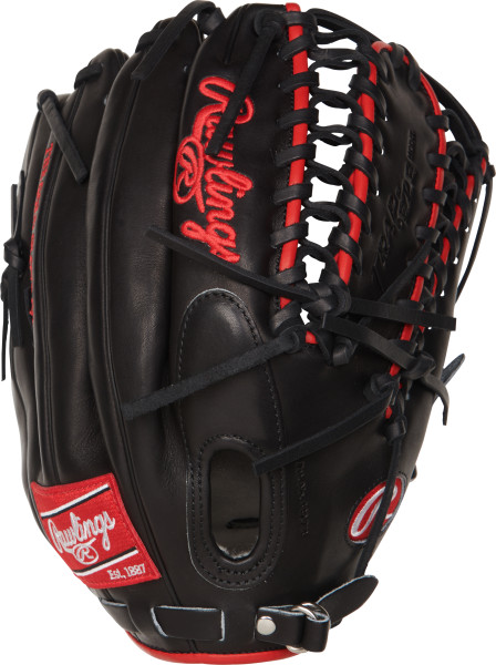 Mike Trout Pro Preferred Gameday Pattern. 12.75 inch outfield glove. Trap-eze web and conventional back.  Know for their clean, supple kip leather, Pro Preferred® series gloves break in to form the perfect pocket based on its owners' specific playing preference. The top pro game-day patterns and pro-grade materials unite to deliver the quality and performance that the very best in the game demand and rely on season after season. Game Day pattern of Mike Trout. Details Brand: Rawlings Map: Yes Sport: Baseball Type: Baseball Size: 12.75 in