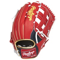 See why Rawlings is the #1 choice of the pros when you snag the 2022 Ronald Acuña Jr. Pro Preferred outfield glove. It was masterfully crafted from the finest, ultra-luxurious, full-grain kip leather. This gives you the superior feel and performance our Pro Preferred gloves are famous for. As a result, this Pro Preferred glove will help you master your craft and track down more fly balls easier. Like many of the game's top pros, Acuña Jr. trusts our 12.75-inch 303-pattern on the game's biggest stage. This popular pattern combined with our classic H-web provide a huge, deep pocket for ultimate ball snagging capabilities. In addition, all of our Pro Preferred gloves feature a Pittard's sheepskin lining, wool wrist strap, and padded thumb sleeve for unmatched feel and additional comfort too. All of this is topped off by his eye-catching, three-tone scarlet, navy, and white design that's sure to make you stand out on the field! Elevate your game to the next level with the 2022 Ronald Acuña Jr. Pro Preferred outfield glove. Make it yours today!