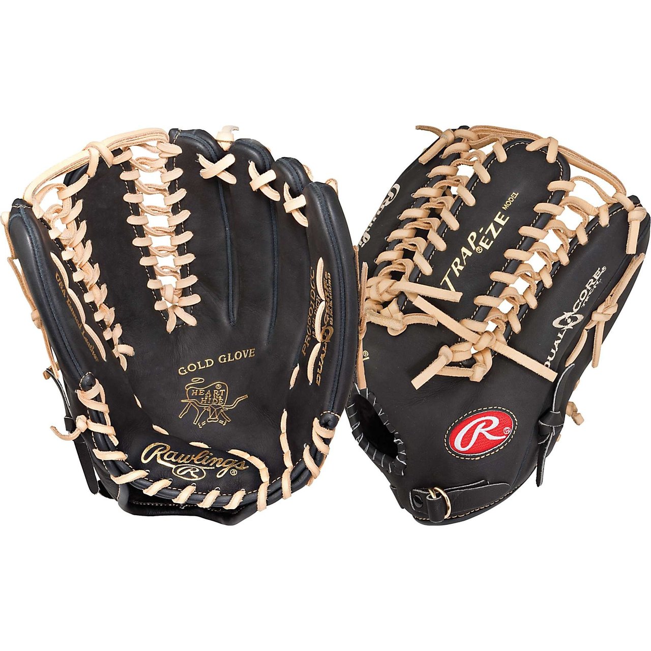 Rawlings PRO601DCC Heart of the Hide 12.75 inch Dual Core Baseball Glove (Left Hand Throw) : This Heart of the Hide Dual Core baseball glove from Rawlings features Trap-Eze Web pattern, which is referred to as the six finger glove. The web is part of the glove, not separate from it, allowing for maximum strength. With its 12 34 pattern, deep pocket, and open web, this pattern is the most popular glove among outfielders. This new Heart of the Hide leather is tanned softer for that game ready feel with the durability and consistency remaining the same. The softness of the new leather allows for less break in time. This Series of gloves now features Dual Core Technology, which is position specific break points in the glove pattern.