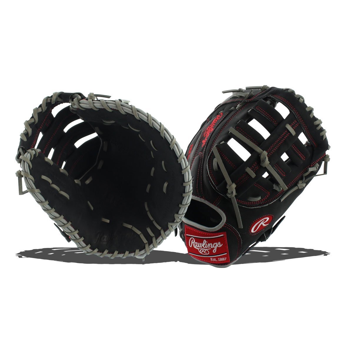 rawlings-profm18dcbg-hoh-dual-core-first-base-mitt-black-12-5-right-hand-throw PROFM18DCBG-RightHandThrow Rawlings 083321178689 Heart of the Hide174 Dual Core fielders gloves are designed with