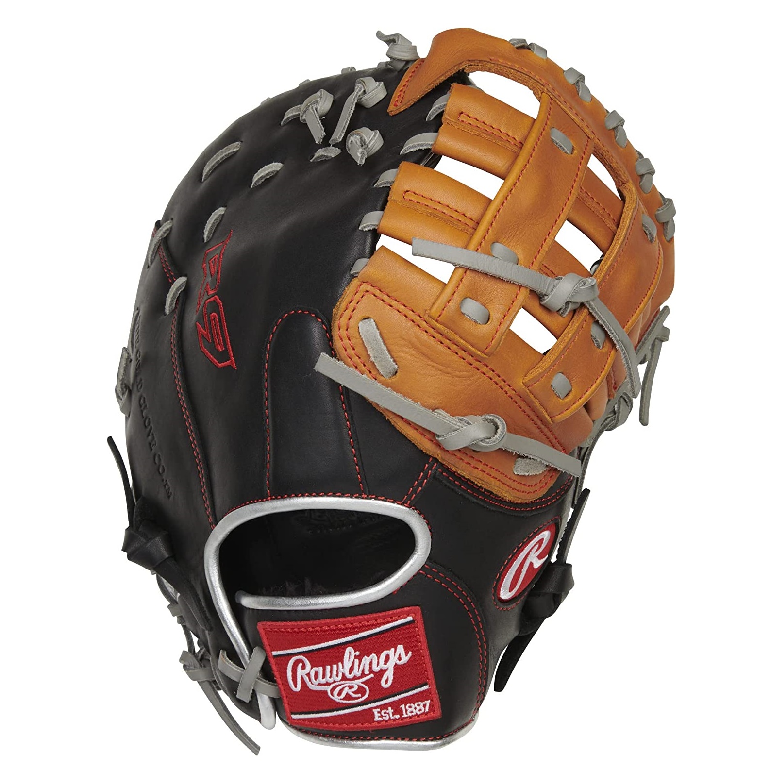 rawlings-r9-contour-baseball-first-base-mitt-12-inch-modified-pro-h-web-right-hand-throw R9FMU-17BT-RightHandThrow Rawlings  The R9 ContoUR 12-inch First Base Mitt is designed to give