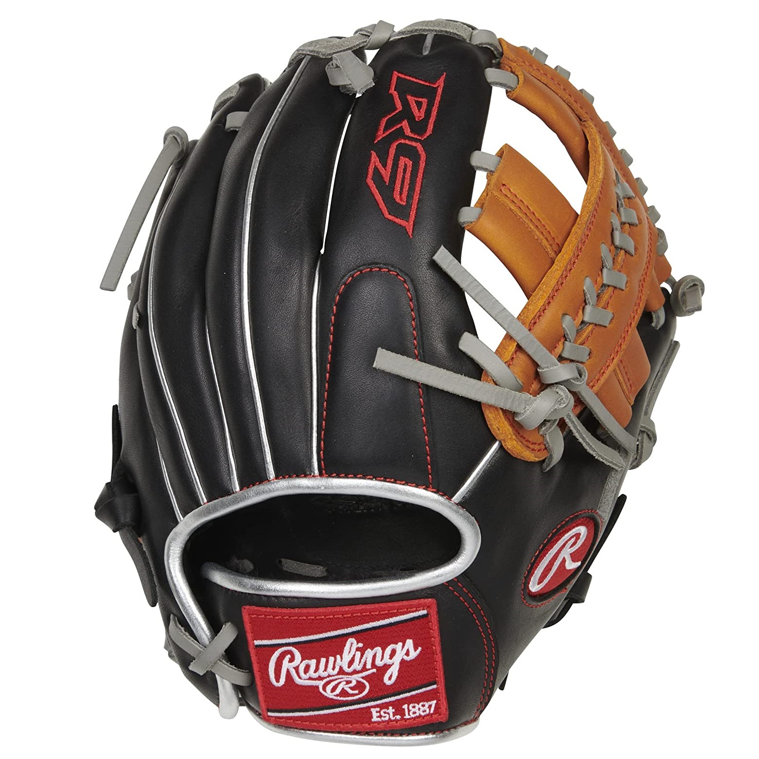 rawlings-r9-contour-baseball-glove-11-inch-x-laced-single-post-web-right-hand-throw R9110U-19BT-RightHandThrow Rawlings  Contour Fit  Narrow Finger Stalls Lowered Finger Stalls Smaller Wrist