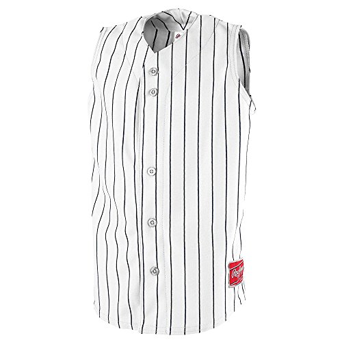 Rawlings Youth Pin Stripe Sleeveless Jersey 100% Polyester. Youth Baseball Jersey.