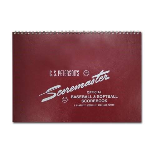 C.S. Peterson's Original Scoremaster Scorebook for baseball and softball. Includes instructions in front of book for the Scoremaster system of scoring. Includes 25 games with 12 innings and 11 players with substitue.