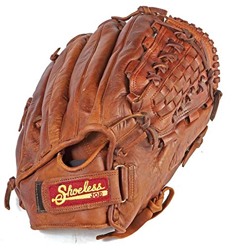 Shoeless Joe Mens 14 inch Softball Glove 1400BW (Right Hand Throw) : Men softball players can play the game with extreme confidence when using a Shoeless Joe 14 inch softball fielders glove. A player has the choice of either an H Web or Basket Weave Pocket. Like all Shoeless Joe gloves, they are made out of hand laced and oiled 100% Steer hide Tobacco tanned leather, and require very little break in time. Our 14-Inch Basket Weave Web Professional Series men’s softball glove is one of the largest gloves you’ll find. 14-inches from base to the tip of the longest finger with wider palm and finger stalls, this glove is for men with bigger hands. The larger pocket is great for men’s league slow-pitch softball. The 14″ gloves are constructed with the same high quality materials as all the other Shoeless Joe Professional Series gloves. Included in all Shoeless Joe, Professional Series baseball gloves is XRD® foam for Extreme Impact Protection and ball catching comfort. 14-Inch – Adult men Basket Weave Web Style Classic Open Back Extra Wide Palm and Finger Stalls Special Aged Antique Tobacco Leather Individually Hand-Cut and Sewn