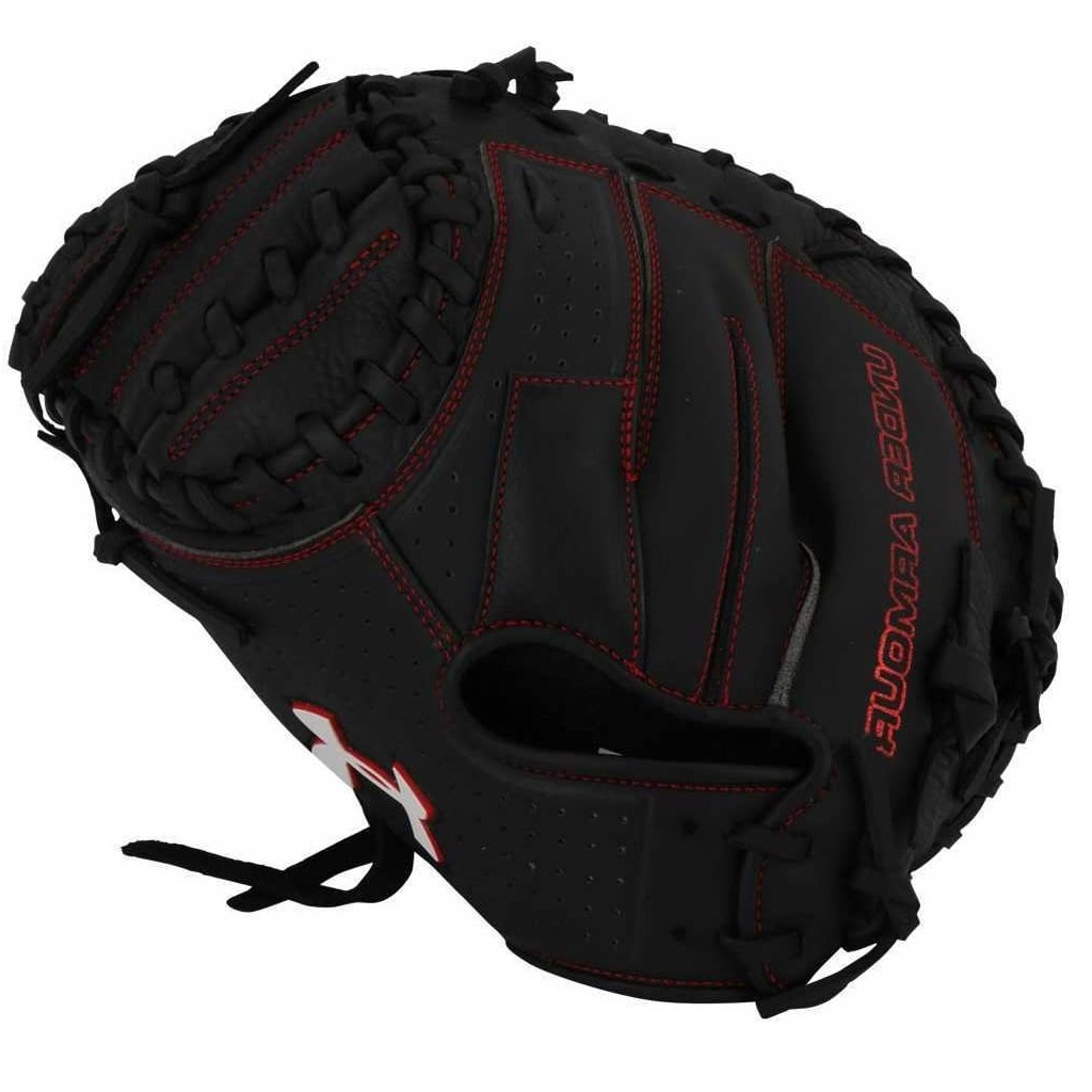 under-armour-cm100-catchers-mitt-33-5-left-hand-throw UACM-100-LeftHandthrow Under 029343039164 Tumbled palm leather for faster break in Durable synthetic backing for