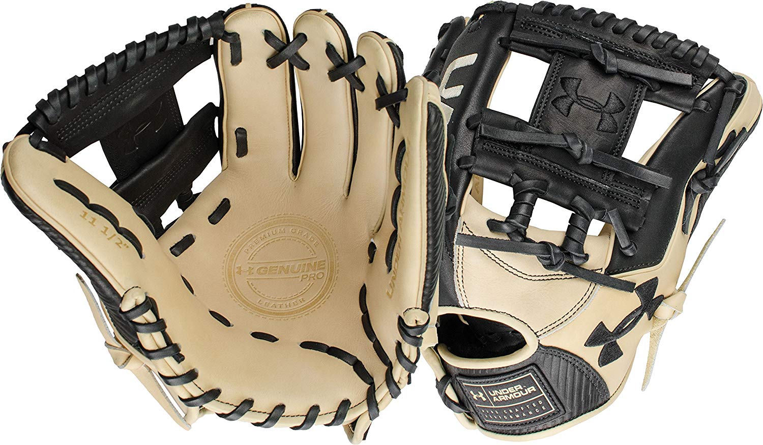 under-armour-genuine-pro-11-5-i-web-baseball-glove-right-hand-throw UAFGGP-1150IBKCR-RightHandThrow Under 029343046926 Black and cream design Right hand throw 11.5 inches infield model