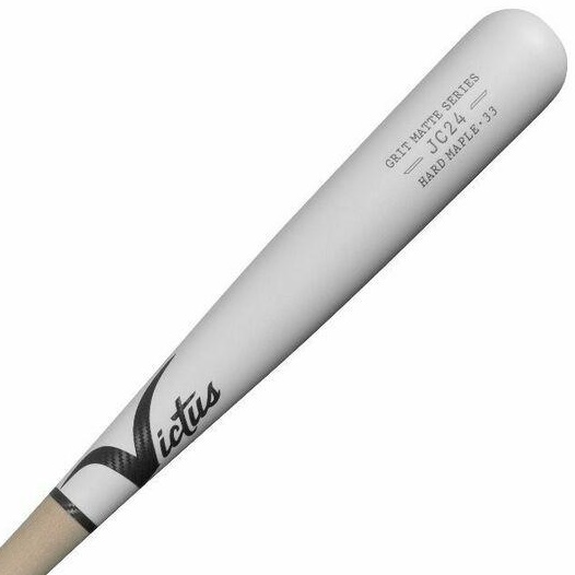 The JC24 is arguably the most well balanced and most durable bat we produce, constructed similarly to the C271, but thicker in areas essential to keeping a wood bat in one piece. The slightly flared knob provides a comfortable resting spot for your bottom hand. If you're making the transition from metal bats to wood bats, the JC24 is for you- even better for contact hitters who consistently drive the ball deep in the gaps. Victus Grit Matte bats are made for grinders. Featuring the same quality wood as our Pro Reserve line, the textured matte finish gives these bats a unique look and feel and has been rumored to grip the ball and create more backspin. - Balanced - Textured matte finish maple - Big League-grade ink dot certified - Knob: Slight flare - Handle: Medium - Barrel: Medium -