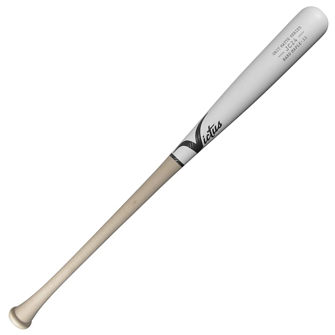 The JC24 is arguably the most well balanced and most durable bat we produce, constructed similarly to the C271, but thicker in areas essential to keeping a wood bat in one piece. The slightly flared knob provides a comfortable resting spot for your bottom hand. If you're making the transition from metal bats to wood bats, the JC24 is for you- even better for contact hitters who consistently drive the ball deep in the gaps. Victus Grit Matte bats are made for grinders. Featuring the same quality wood as our Pro Reserve line, the textured matte finish gives these bats a unique look and feel and has been rumored to grip the ball and create more backspin. - Balanced - Textured matte finish maple - Big League-grade ink dot certified - Knob: Slight flare - Handle: Medium - Barrel: Medium - NO warranty