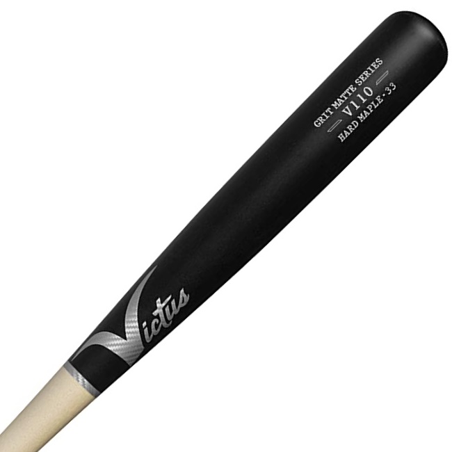 victus-v110-maple-grit-matte-natural-black-wood-baseball-bat-33-inch VMRWMV110-NTBK-33 Victus 819128027710 Approximately -3 length to weight ratio Balanced Feel Traditional Knob Big