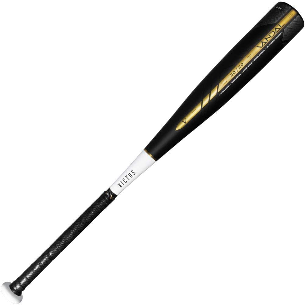 VANDAL SENIOR LEAGUE -8 Steal the Show with the Vandal -8 USSSA certified, one-piece aluminum hybrid bat. Engineered with a carbon composite barrel-end creating an ultra-balanced design with low M.O.I. for faster bat speeds through the zone and faster ball exit speeds. The Vandal combines a ringless barrel made of multi-variable wall thickness for a more flexible sweet spot with a micro-perforated soft-touch grip for the unmatched performance you would expect from a Victus bat.  Ringless barrel design made of multi-variable wall thickness for a more flexible sweet spot Carbon composite barrel end creates an ultra-light swing weight for maximum bat speed One-piece hybrid design engineered and built with the highest grade alloy available Micro-perforated touch grip for superior feel and control 2 3/4” barrel diameter USSSA certified One-year warranty included 