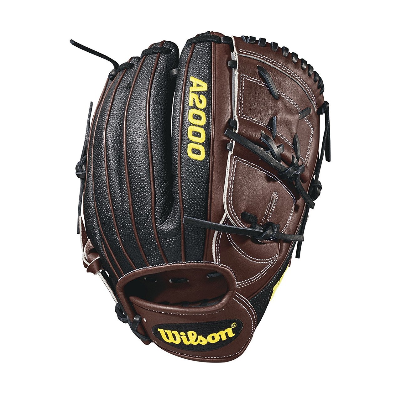 Gain an edge on the mound with the new A2000 B212 SS, now made with beautiful Black SuperSkin and Dark Brown Pro Stock leather. SuperSkin is twice the strength but half the weight of cowhide leather. This popular pitcher's model came about when Wilson Advisory Staff members requested a glove like the A2000 B2 with a little extra length. They like the closed 2-piece web for total ball and grip concealment on a 12 glove with a deep enough pocket for grip changes. The A2000 B212 SS offers unequaled performance and serious durability with a lighter feel thanks to the SuperSkin. - 12 Inch Model - 2-piece Web - Dark Brown Pro Stock Leather - Black SuperSkin - Dual Welting - Ideal for Pitchers