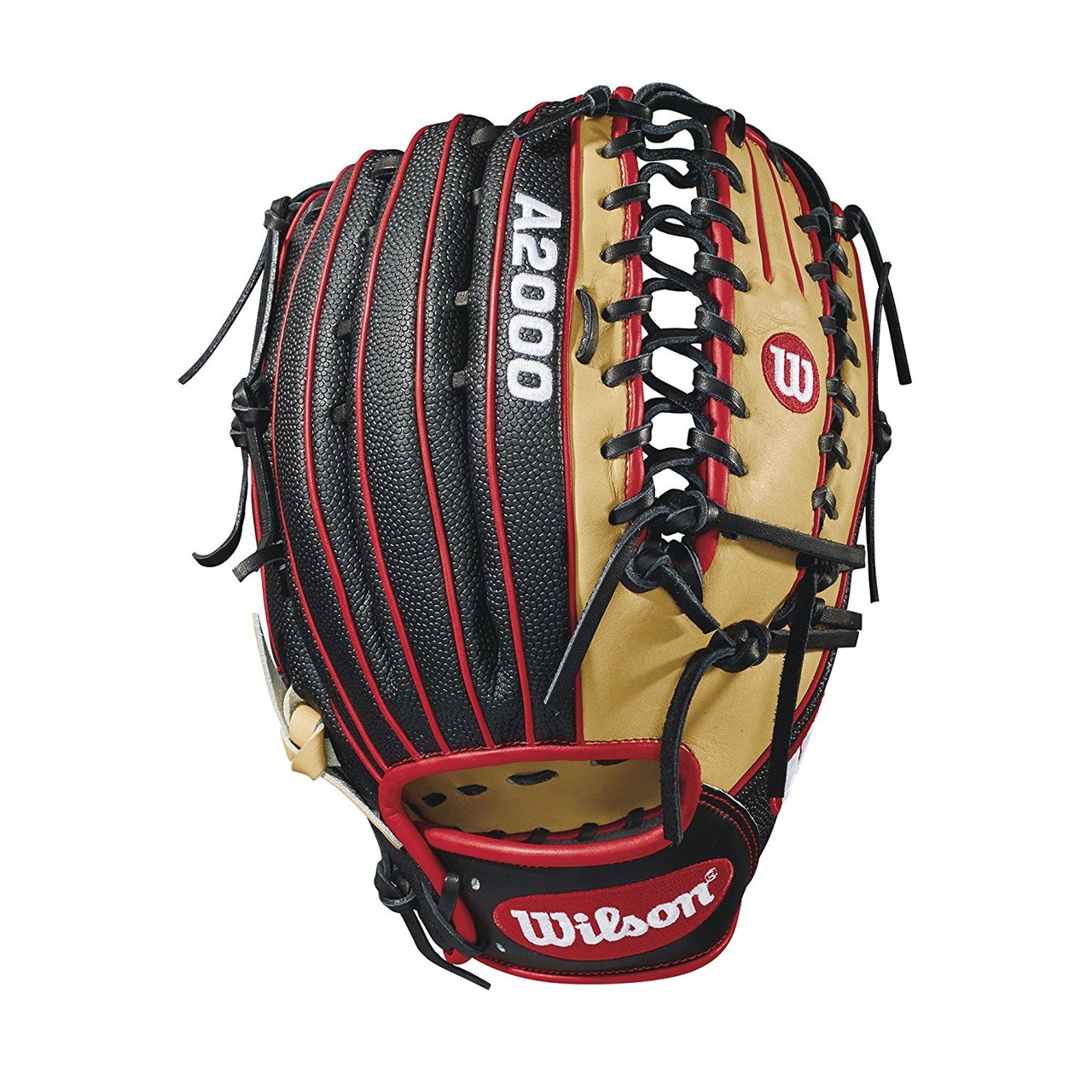 12.75 outfield model, 6 finger trap web Black SuperSkin -- twice the strength but half the weight of cowhide leather Blonde and Red Pro Stock leather, preferred for its rugged durability and unmatched feel Dual welting for a durable pocket and long-lasting break-in