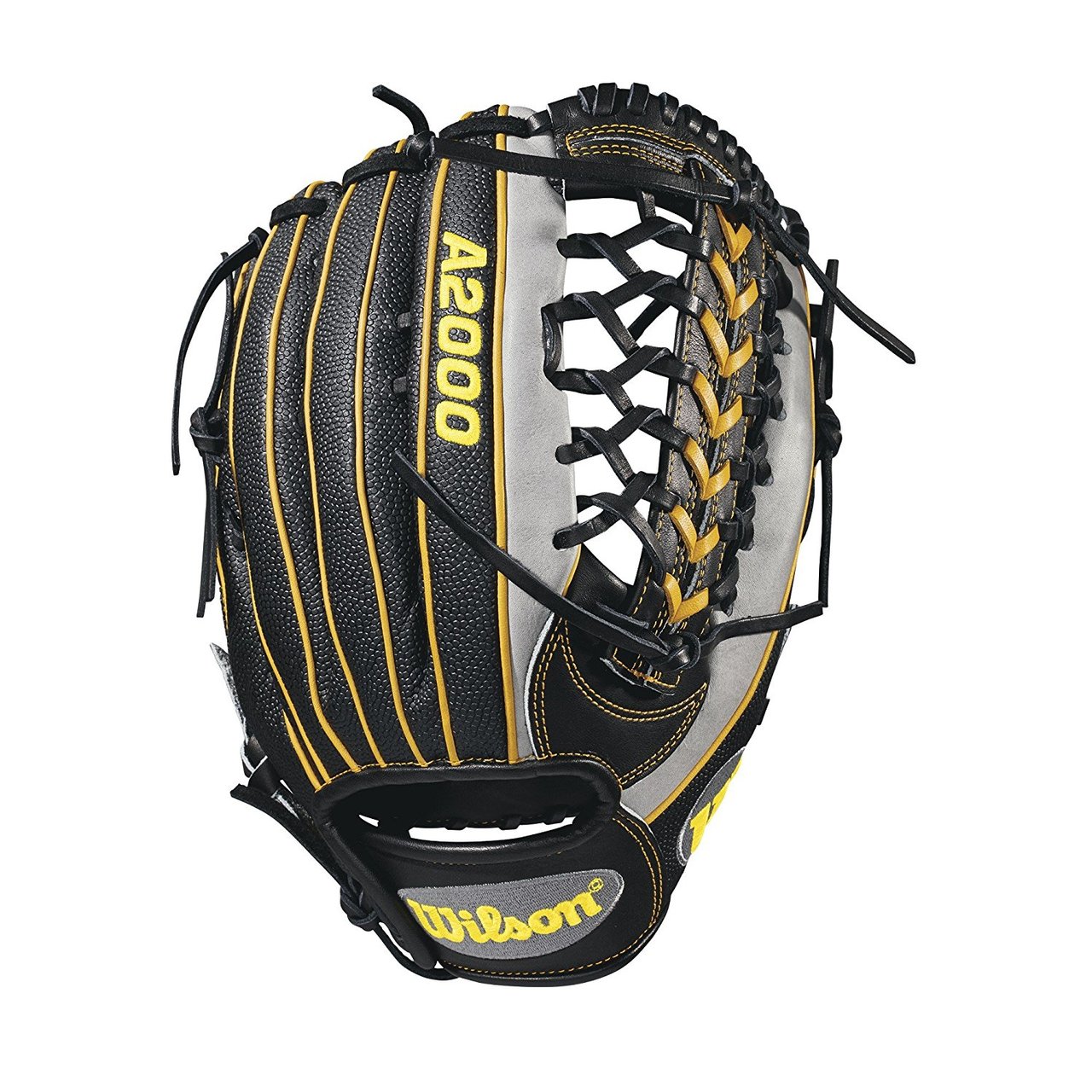 The all-new A2000® PF92 combines the trusted features of one of the most popular outfield models -- the KP92 -- with Wilson's patented Pedroia Fit™, to make for a great outfield option for players with smaller hands. The A2000® PF92, made with a Pro Laced T-Web and Gold, Black and Yellow Pro Stock Leather, has a smaller hand opening and more narrow finger stalls so players with smaller hands can have the right tools to play any position they choose.   Constantly improving patterns. Materials that perform. Always-dependable construction. The evolution of Wilson's A2000® baseball glove has been driven by insights from the Wilson Advisory Staff and baseball players worldwide. This is why hard working players love its unmatched feel, rugged durability and perfect break-in.