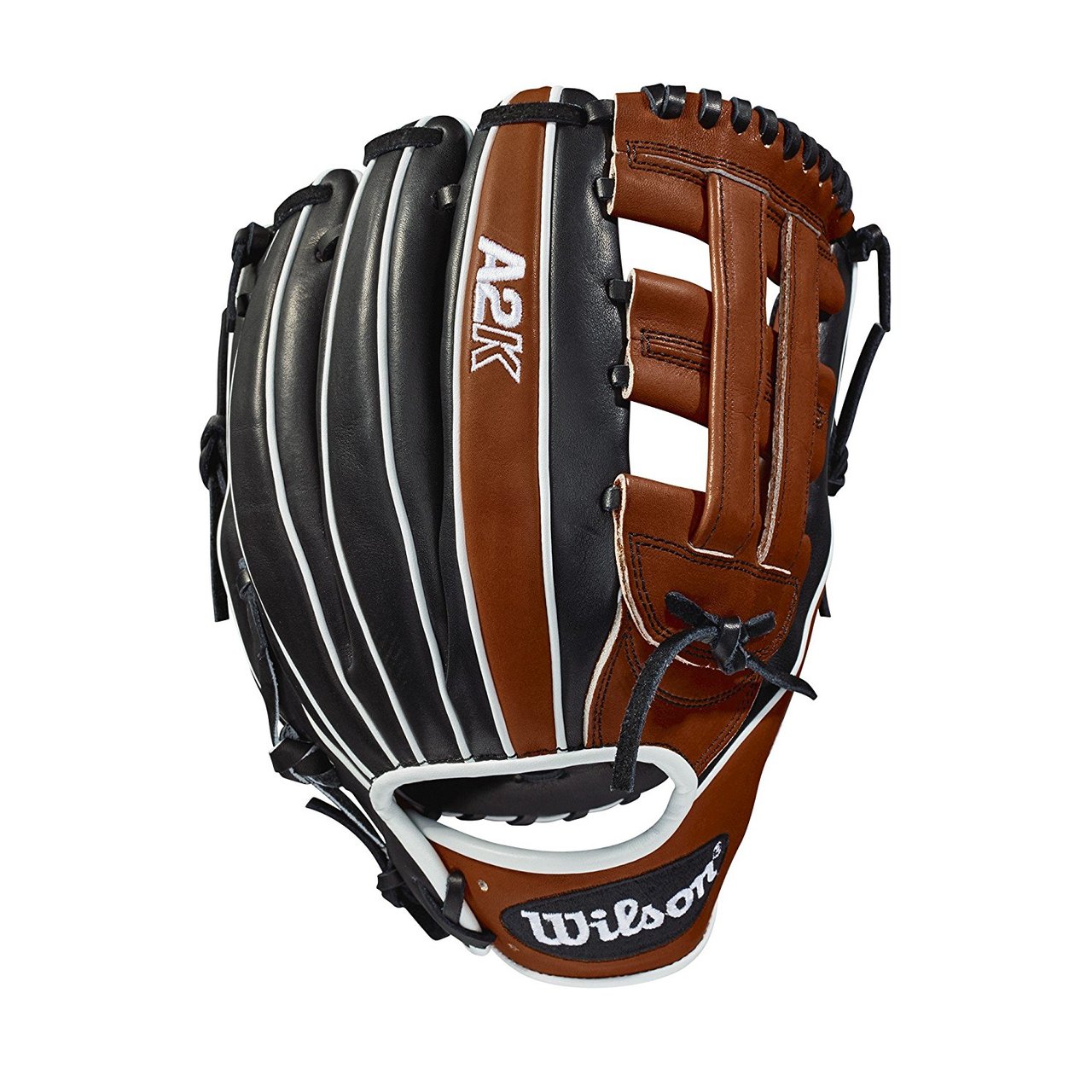 The A2K® 1721 is a new infield model to the Wilson A2K® line. Made with a Dual Post Web and Copper, Black and White Pro Stock Select leather, this glove is perfect for third basemen who want a glove that allows them to find the ball quickly, but still has the length to handle everything that comes their way at the hot corner.   The A2K®, Wilson's most premium series of baseball glove, is made with Pro Stock Select leather chosen for its consistency and flawlessness -- the ideal leather for a glove. Glove Master Craftsman Shigeaki Aso designs all gloves in the A2K® line with Rolled Dual Welting™ to provide long-lasting shape, Double Palm Construction for maximum pocket stability and extra shaping from our craftsmen so all A2K®s break in quicker and last longer.