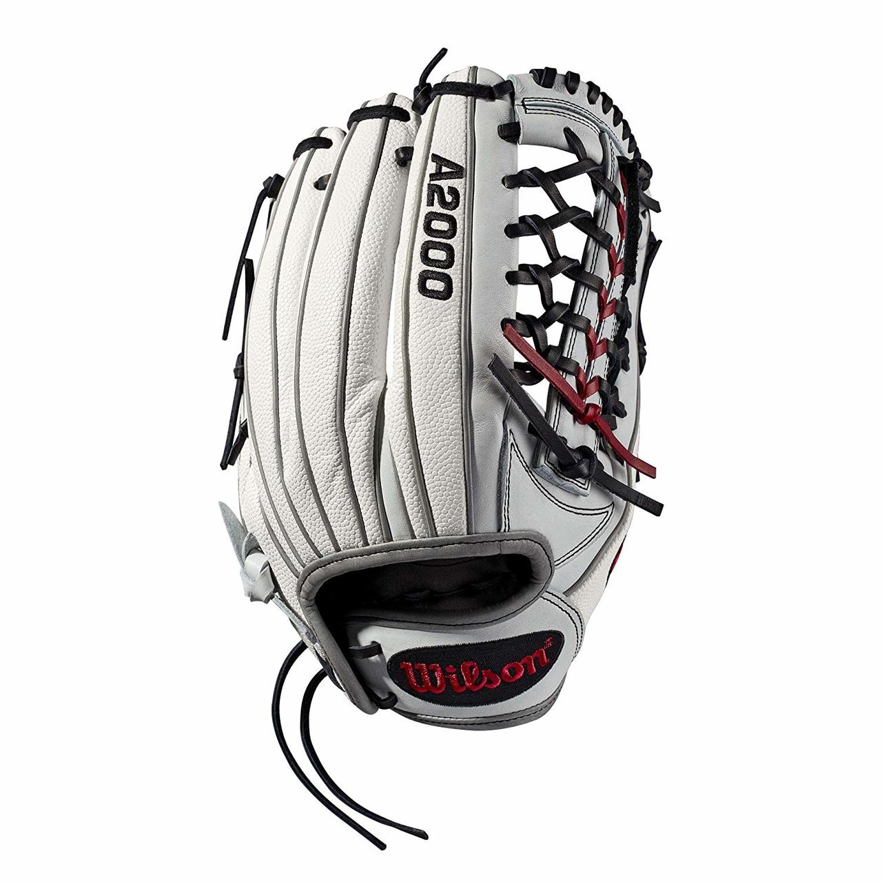 Outfield model; fast pitch-specific model; Pro-Laced T-Web New Drawstring closure for comfort and Convenience Honeycomb cell padding creates no sting catch zone White SuperSkin, twice as strong as regular leather, but half the weight Pro Stock leather for a long lasting glove and a great break-in and dual welting for a durable pocket