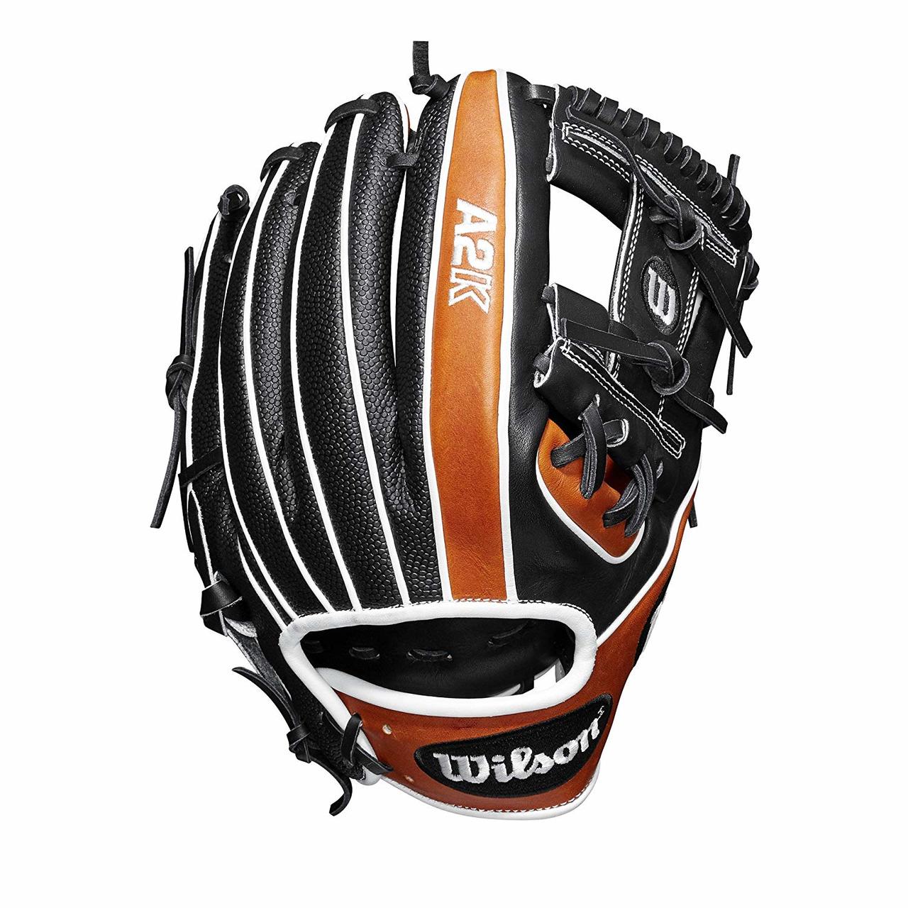 wilson-2019-a2k-baseball-glove-11-5-right-hand-throw WTA2KRB191786SS-RightHandThrow Wilson 887768701819 Infield model; H-Web Black SuperSkin twice as strong as regular leather