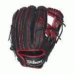 A1K DP15 Red Accents - 11.5 Wilson A1K DP15 Red Accents Infield Baseball Glove A1K DP15 11.5 Infield Baseball Glove - Right Hand Throw WTA1KRB16DP15RThis A1K DP15 has red accents and is built using Dustin Pedroia's game model glove specifications. He prefers a snug fitting baseball glove that allows him to quickly find the ball and make the play. It is perfect for middle infielders looking for more feel. Built for players who prefer a tighter fitting glove with pro-level performance, the A1K glove series features Pro Stock patterns with a Pedroia Fit. When Dustin Pedroia needed a glove that fit differently that the A2K and A2000, we designed the Pedroia Fit for him. It has a smaller hand opening, shorter finger stalls and a low profile heel pad that provides optimal feel, and it's available for players in every position with the A1K. 11.5 Infield ModelH-WebFastbreak Construction combines the expertise of Wilson A2000 technicians with materials optimized for a quicker break inPedroia Fit - All of the fit modifications Dustin Pedroia requests-including a snug fit, long laces, smaller hand opening and low profile heelLow profile heel for less rebound on bad-hop grounders and to make the glove easier to closeTop Shelf Leather for durability and a custom break inRolled Dual-Welting for quicker break inPro Stock Patterns - The same base patterns used on the legendary Wilson A2K and A2000 models InfieldRHT 11.5 h-web Top Shelf Leather A2K DP15 GM A1K OTIF Wilson A2000 T-Shirt Wilson Glove Care KitAso-San Glove Mallet Aso breaks in Brandon Phillips Glove