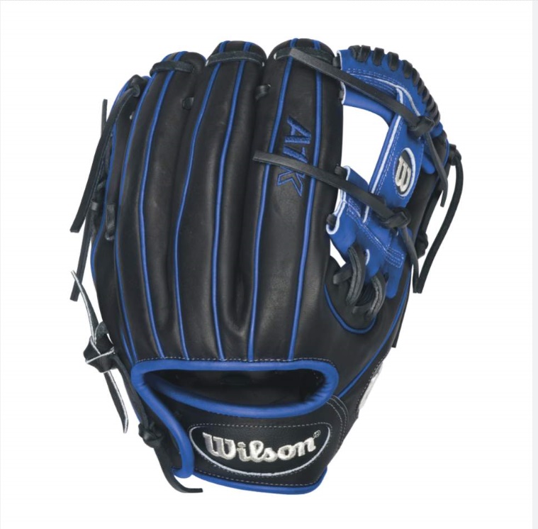 A1K DP15 Royal Blue Accents - 11.5 Wilson A1K DP15 Blue Accents Infield Baseball GloveA1K DP15 11.5 Infield Baseball Glove - Right Hand Throw WTA1KRB16DP15BThe A1K DP15 has royal blue accents and is built using Dustin Pedroia's game model glove specifications. He prefers a snug fitting baseball glove that allows him to quickly find the ball and make the play. It is perfect for middle infielders looking for more feel. Built for players who prefer a tighter fitting glove with pro-level performance, the A1K glove series features Pro Stock patterns with a Pedroia Fit. When Dustin Pedroia needed a glove that fit differently that the A2K and A2000, we designed the Pedroia Fit for him. It has a smaller hand opening, shorter finger stalls and a low profile heel pad that provides optimal feel, and it's available for players in every position with the A1K. 11.5 Infield ModelH-WebFastbreak Construction combines the expertise of Wilson A2000 technicians with materials optimized for a quicker break inPedroia Fit - All of the fit modifications Dustin Pedroia requests-including a snug fit, long laces, smaller hand opening and low profile heelLow profile heel for less rebound on bad-hop grounders and to make the glove easier to closeTop Shelf Leather for durability and a custom break inRolled Dual-Welting for quicker break inPro Stock Patterns - The same base patterns used on the legendary Wilson A2K and A2000 models InfieldRHT 11.5 h-web Top Shelf Leather A2K DP15 GM A1K OTIF Wilson A2000 T-Shirt Wilson Glove Care KitAso-San Glove Mallet Aso breaks in Brandon Phillips Glove