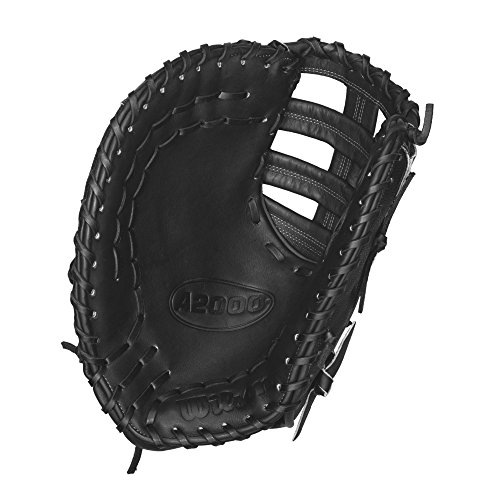 Wilson A2000 1613 Superskin First Base Mitt. 12.25 inch. Developed by Andres Galarraga, the Wilson A2000 1613SS First Base Mitt features a design with a single heel-break allowing for a thumb to middle finger break-in. The 1613SS First Base Mitt is constructed using Wilson's amazing Pro Stock leather and SuperSkin material. The Pro Stock Leather breaks in perfectly and the SuperSkin material helps reduce weight for a light, long lasting glove. The Wilson A2000 1613SS First Base Mitt also comes equipped with DirLex Wrist Lining, designed to help keep your hand cool and dry for better feel when closing the glove. 12.25 inch First Base Model. Single Heel Break Design. Pattern developed by Andres Galarraga. Pro Stock Leather combined with SuperSkin for a light, long lasting glove and a great break-in. DriLex Wrist Lining to keep your hand cool and dry.