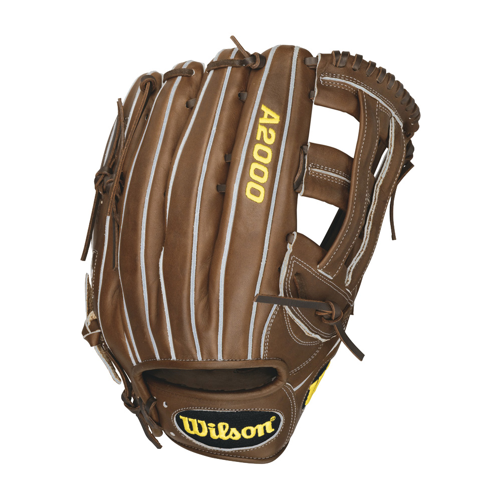 Wilson A2000 Outfield Baseball Glove 1799 and 12.75 inches. Wilson 12.75 inch Outfield Model. Dual Post Web. Pro Stock Leather for a long lasting glove and a great break-in. Dual Welting for a durable pocket. DriLex Wrist Lining to keep your hand cool and dry. A favorite of some of Major League Baseball’s best outfielders, the Wilson A2000 1799 Baseball Glove features a large 12.75” Outfield Dual Post pattern that is known for its reinforced and deep pocket. The 1799 A2000 Baseball Glove is constructed from Wilson’s amazing Pro Stock Leather that provides the performance MLB players demand game after game. The Wilson A2000 1799 Baseball Glove also comes equipped with Dual Welting down the back of the fingers and the web for added pocket and finger strength. So whether you are scrapping on Sundays with your buddies or playing next to Jonny Gomes of the Oakland A’s, the Wilson A2000 1799 Baseball Glove will be there to help you get the job done.