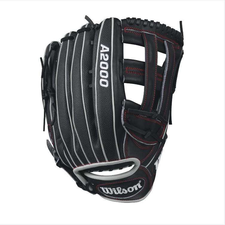 wilson-a2000-1799-superskin-baseball-glove-blackwhitered-12-75inch-left-hand-throw A20LB171799SS-LeftHandThrow Wilson 887768499297 A2000 1799 SS - 12.75 Wilson A2000 1799 Super Skin Outfield