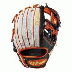 This time of year brings fall colors to everyone's mind. We decided to run with it in this custom A2000 1786 with a White SuperSkin with Black and Orange Pro Stock Leather. This new take on our most popular infield model is unlike anything you've seen before - just in time for Halloween. Each month, Wilson unveils a new A2K or A2000 Glove of the Month -- a unique limited-edition Pro Stock ball glove available only in-store from select dealers. Past Glove of the Month gloves have included player customs, one-of-a kind models and fan-designed contest winners. A portion of the proceeds go to Pitch in for Baseball, a longtime Wilson charity partner.