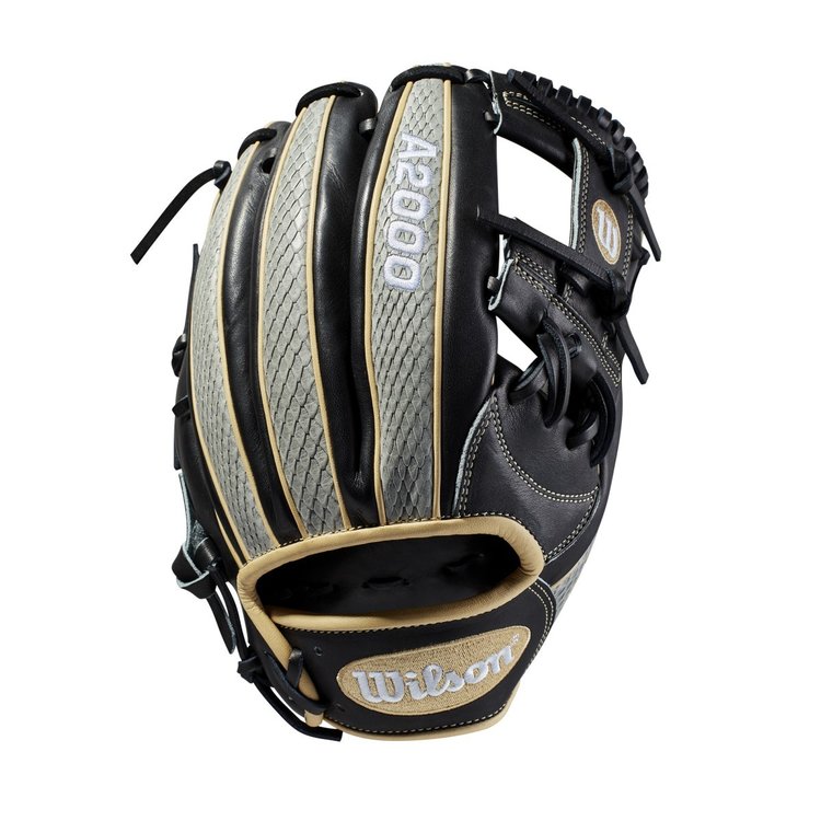 This custom A2000 1787 means business. With Black Pro Stock Leather and Grey Snakeskin printed steerhide, paired with Blonde accents and white logos, this glove is a one-of-a-kind beauty. Each month, Wilson unveils a new A2K or A2000 Glove of the Month -- a unique limited-edition Pro Stock ball glove available only in-store from select dealers. Past Glove of the Month gloves have included player customs, one-of-a kind models and fan-designed contest winners. A portion of the proceeds go to Pitch in for Baseball, a longtime Wilson charity partner.