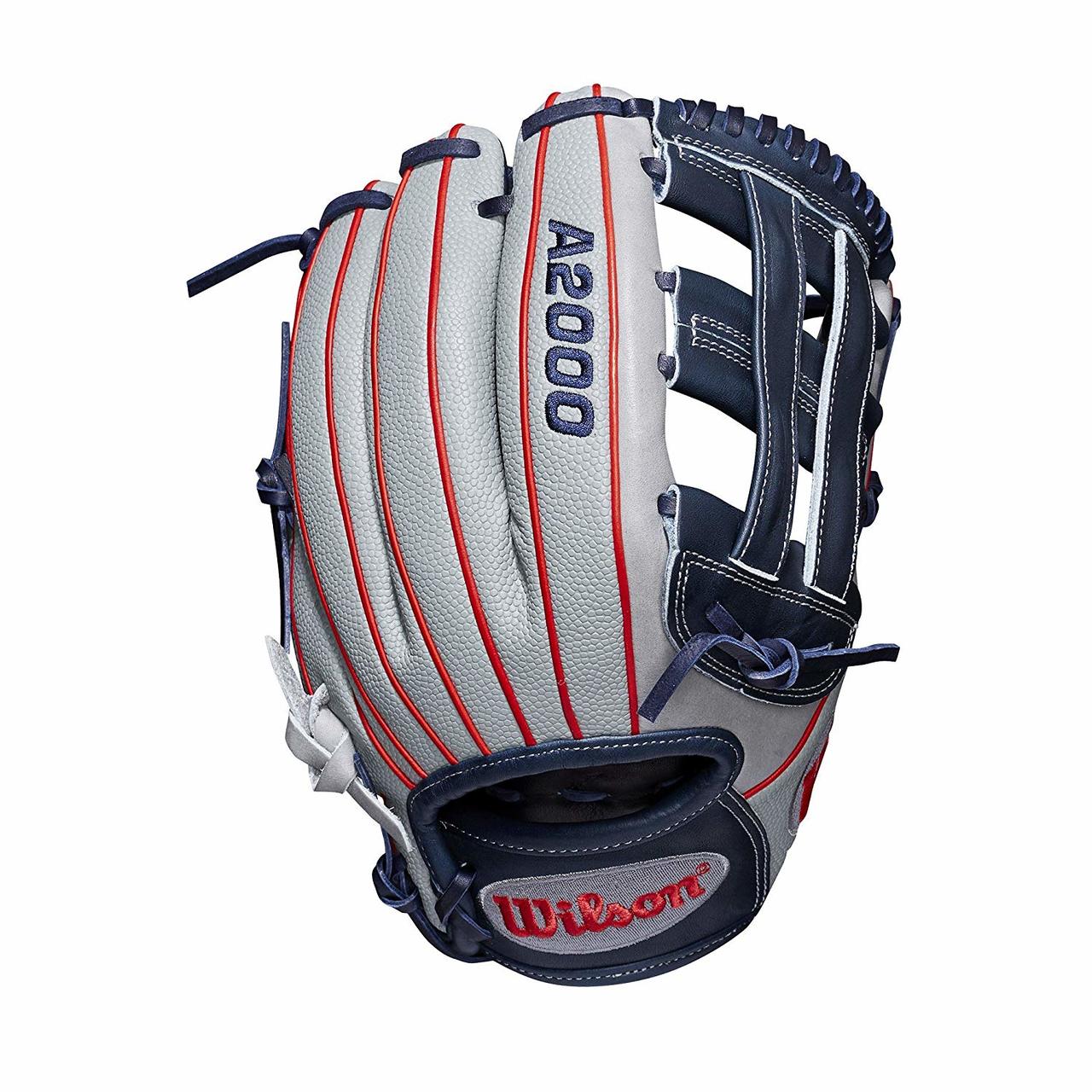 12 infield glove Dual post web Grey SuperSkin, twice as strong as regular leather, but half the weight Navy/Red Pro Stock leather for a long lasting glove and a great break-in Sierra Romero game WTA20RF19SR32GM