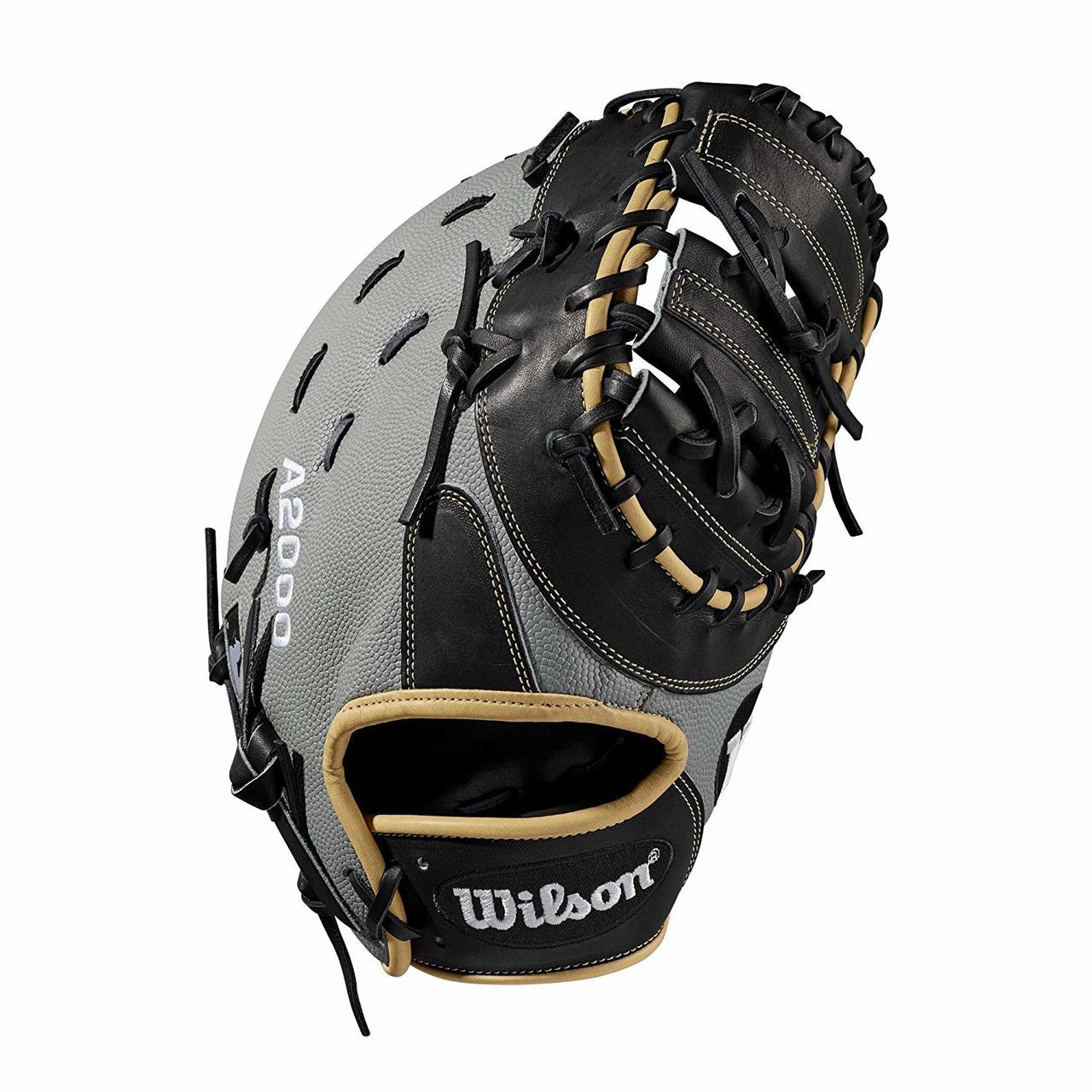 First base model; double horizontal bar web; available in right- and left-hand Throw Grey SuperSkin, twice as strong as regular leather, but half the weight Black/blonde Pro Stock leather for a long lasting glove and a great break-in Dual welting for a durable pocket Drilex wrist lining to keep your hand cool and dry