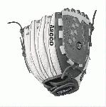 A2000 V125 WS - 12.5 Wilson A2000 V125 White Super Skin 12.5 Outfield Fastpitch GloveA2000 V125 White Super Skin Outfield Fastpitch Glove - Right Hand Throw A2000 V125 White Super Skin Outfield Fastpitch Glove WTA20RF17V125WS WTA20LF17V125WS Master the outfield with the 12.5 Wilson A2000 V125 WS. This white Super Skin and gray outfield softball glove is long enough to give you the reach you need, and the Victory Web creates a solid and deep pocket. Glove-lightening Super Skin is used strategically so your glove won't weigh you down.A serious glove for a serious ballplayer. The fastpitch A2000 lineup is created with the Custom Fit System so that every fastpitch player can have a glove that fits her hand - no matter how tight she wears it. The superior feel and durability come from the premium Pro Stock leather that breaks in perfectly and lasts from one season to the next.12 Outfield ModelVictoryWebFastpitch-specific model Comfort Velcro Wrist Closure for a secure and comfortable fitD-Fusion pocket pad creates No Sting Catch ZonePro Stock Leather combined with White Super Skin for a light, long lasting glove and a great break-inDual Welting for a durable pocketAvailable in right hand throw and left hand throwOutfield Both12 Victory web Pro Stock Leather A2000 FP125 A2000 FP12 A2000 FP12SS A2000 Glove Care Kit Aso-San Glove Mallet Wilson Fastpitch: Your Glove is Your Glove