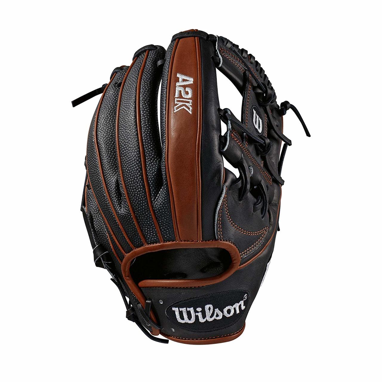 Infield model; H-Web Black SuperSkin, twice as strong as regular leather, but half the weight Copper and White Pro Stock Select leather, chosen for its consistency and flawlessness Rolled dual welting for long-lasting shape and quicker break-in Double palm construction, providing maximum pocket stability and 3x more shaping to help reduce break-in time