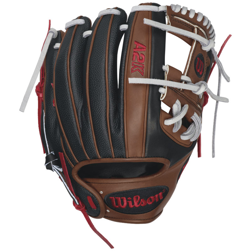 Work the infield with Dustin Pedroia's 2016 A2K DP15 GM Baseball Glove now with SuperSkin. Featuring the Pedroia Fit™, his glove is perfect for the middle infielder with smaller hands or those looking for a snugger fit.  The A2K DP15 includes Rolled Dual Welting™ for a quicker break in, extra long laces, and double X laces to secure the H-web to the pocket. Just like Dustin's glove, the heel felt is removed to allow you to better feel the ball. The A2K is the most premium baseball glove available from Wilson. It is made with ProStock Select leather which is chosen for its consistency and flawlessness making it the ideal leather for a baseball glove. Glove Master Craftsman, Shigeaki Aso designed this line with Rolled Dual Welting, Double Palm Construction and more craftsman shaping so that the A2K breaks in quicker and lasts longer. Throwing Hand RIGHT. Glove size 11.50 inch. Infield Model. H-Web Pattern. Pro Stock Select Leather with SuperSkin. Rolled Dual-Welting for quicker break in. Dustin Pedroia Game Model. Pedroia Fit. 3X more craftsman shaping at the factory means your glove is pounded and shaped by a master technician at the factory, reducing break in time for you.