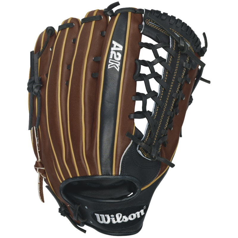 Hit the field with Wilson's most popular outfield model, the KP92. Developed with MLB® legend Kirby Puckett, this glove is favored for its length and reinforced bar across the top of the trap for additional pocket stability and snow cone catches. The A2K is the most premium baseball glove available from Wilson. It is made with ProStock Select leather which is chosen for its consistency and flawlessness making it the ideal leather for a baseball glove. Glove Master Craftsman, Shigeaki Aso designed this line with Rolled Dual Welting, Double Palm Construction and more craftsman shaping so that the A2K breaks in quicker and lasts longer. 12.5 inch. Outfield Mode Pro Laced T-Web Patter. Pro Stock Select Leather. 2X Palm Construction provides maximum pocket stability. Rolled Dual-Welting™ for quicker break in. 3X more craftsman shaping at the factory means your glove is pounded and shaped by a master technician at the factory, reducing break in time for you. Available in right hand throw and left hand throw. Throwing Hand Left and Right Age Group Adult Position Outfield.