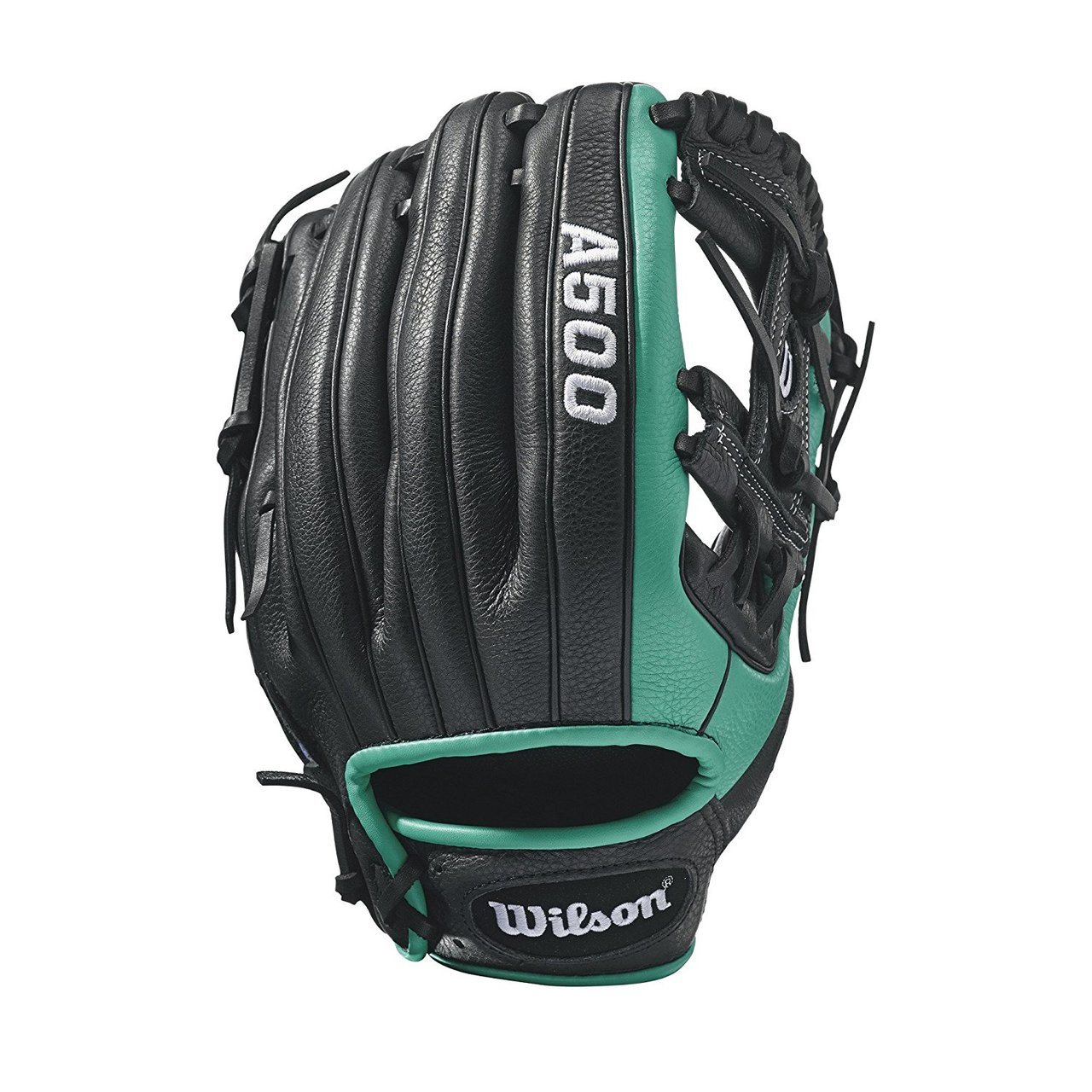 A500 RC22- 11.5 Wilson A500 RC22 Baseball GloveA500 Robinson Cano 11.5 Baseball Glove- Right Hand Throw A500 Robinson Cano 11.5 Baseball Glove- Left Hand Throw WTA05RB17115 WTA05LB17115 Designed for youth players, this A500 11.5 model replicates Robinson Cano's Game Model A2000 RC22 glove in Black and Mariner's Green. It features an H-Web and maintains a shallow pocket perfect for all positions.The A500 is the lightest all-leather glove on the market. The glove's top-grain leather provides a flexible, ready-to-play feel that performs without the extra weight of other leather gloves. 11.5 H-Web Replica of Robinson Cano's Game Model glove, the A2000 RC22 GMGame-ready top grain leather shell provides all the feel without the wieght2x Palm Construction to reinforce the pocketDual WeltingTM for a durable pocketThe lighest all-leather glove on the market UtilityBoth10.75 h-web Game Ready Top Grain LeatherA500 1786 Showtime 11.5 Pedroia Fit Bandit 1786A1074 Wilson Players Video