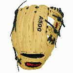 A500 - 11 Wilson A500 1786 Baseball GloveA500 1786 11 Baseball Glove-Right Hand Throw A500 1786 11 Baseball Glove-Left Hand Throw WTA05RB1611WTA05LB1611Designed for youth players, the 11 A500 baseball glove model is a replica of the the blonde A2000 1786. It features an H-web, making it a great glove for utility players.The A500 is the lightest all-leather glove on the market. The glove's top-grain leather provides a flexible, ready-to-play feel that performs without the extra weight of other leather gloves. 11 H-Web Replica of A2000 1786Game-ready top grain leather shell provides all the feel without the wieght2x Palm Construction to reinforce the pocketDual WeltingTM for a durable pocketThe lighest all-leather glove on the marketUtilityBoth11 h-web Game Ready Top Grain LeatherA500 RC22 Showtime 11.5 Pedroia Fit Bandit 1786A1074 Wilson Players Video