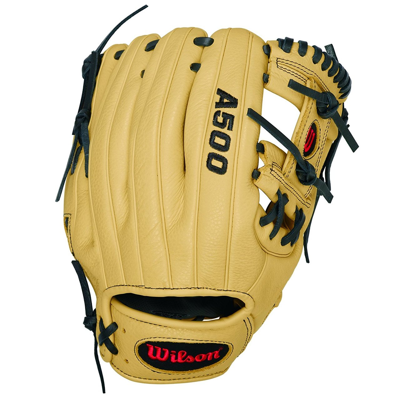 A500 - 11 Wilson A500 1786 Baseball GloveA500 1786 11 Baseball Glove-Right Hand Throw A500 1786 11 Baseball Glove-Left Hand Throw WTA05RB1611WTA05LB1611Designed for youth players, the 11 A500 baseball glove model is a replica of the the blonde A2000 1786. It features an H-web, making it a great glove for utility players.The A500 is the lightest all-leather glove on the market. The glove's top-grain leather provides a flexible, ready-to-play feel that performs without the extra weight of other leather gloves. 11 H-Web Replica of A2000 1786Game-ready top grain leather shell provides all the feel without the wieght2x Palm Construction to reinforce the pocketDual WeltingTM for a durable pocketThe lighest all-leather glove on the marketUtilityBoth11 h-web Game Ready Top Grain LeatherA500 RC22 Showtime 11.5 Pedroia Fit Bandit 1786A1074 Wilson Players Video