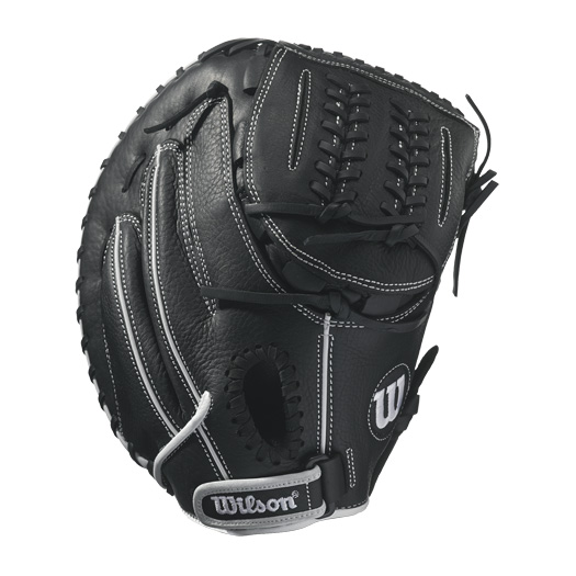 Wilson Onyx Fastpitch Catcher's Mitt 33.00 A12RF1733 The Wilson Onyx Fastpitch Catcher’s Mitt is designed to be ready on day one. The Wilson Onyx is constructed with Double Play leather for a quick break-in and an extended life. The Onyx also features rolled dual welting and double palm construction to help the glove maintain its shape and keep the ball in the glove. • 33.00” catcher’s pattern • FP C-laced web • Two piece back closure • Double palm construction • Double play leather • D-fusion pocket pad • Rolled dual welting Wilson Onyx Fastpitch Catcher's Mitt 33.00 A12RF1733