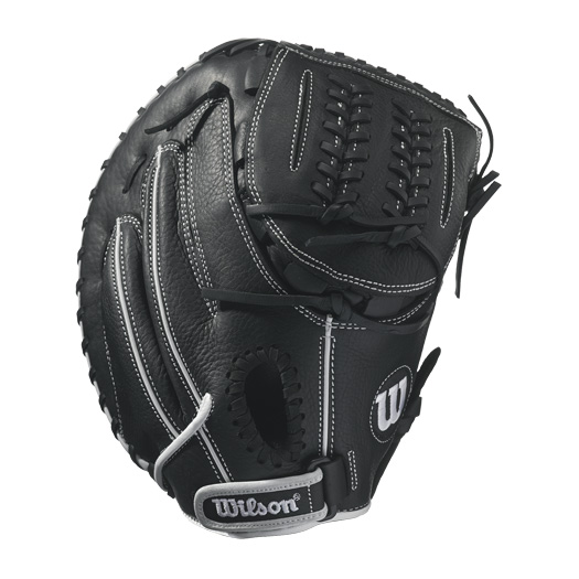 wilson-onyx-fastpitch-catchers-mitt-33-blackwhite-right-hand-throw A12RF1733-RightHandThrow Wilson 887768498269 Wilson Onyx Fastpitch Catchers Mitt 33.00 A12RF1733 The Wilson Onyx Fastpitch