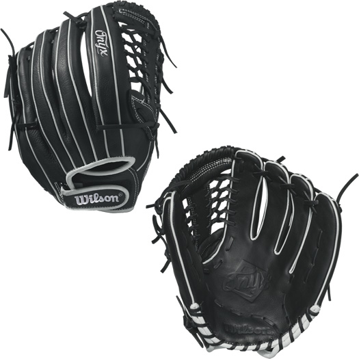 ONYX FP 1275 - 12.75 Wilson Onyx FP 1275 Outfield Fastpitch Glove Onyx FP 12.75 Outfield Fastpitch Glove- Right Hand Throw Onyx FP 12.75 Outfield Fastpitch Glove- Left Hand Throw WTA12RF171275WTA12LF171275At 12.75 , the Onyx FP1275 glove gives you maximum range and control in the outfield. The Dual Welting along the back fingers ensure the pocket maintains its shape and help keep the ball in on those snow cone catches. Your Wilson Onyx FP 1275 fastpitch glove will break in perfectly without breaking down. Travel fastpitch players love this glove because it breaks in fast and feels good. The Onyx glove is diamond ready (no break-in period!) while its Double Palm Construction provides the durability it needs to last the season.12.75 Outfield ModelAso WebFastpitch-specific modelTwo piece back closure for a secure fitDouble Palm Construction to reinforce the pocketDouble Play Leather that breaks in quickly and doesn't sacrifice feel for the ballD-Fusion pocket pad creates No Sting Catch ZoneRolled Dual Welting for a quicker break inAvailable in right hand throw and left hand throwoutfield both12.75 pro-laced t web Soft Tumbled LeatherOnyx FP125A2000 FP V125A2000 FP 1275A2000 Glove Care Kit Aso-San Glove Mallet Wilson Fastpitch: Your Glove is Your Glove
