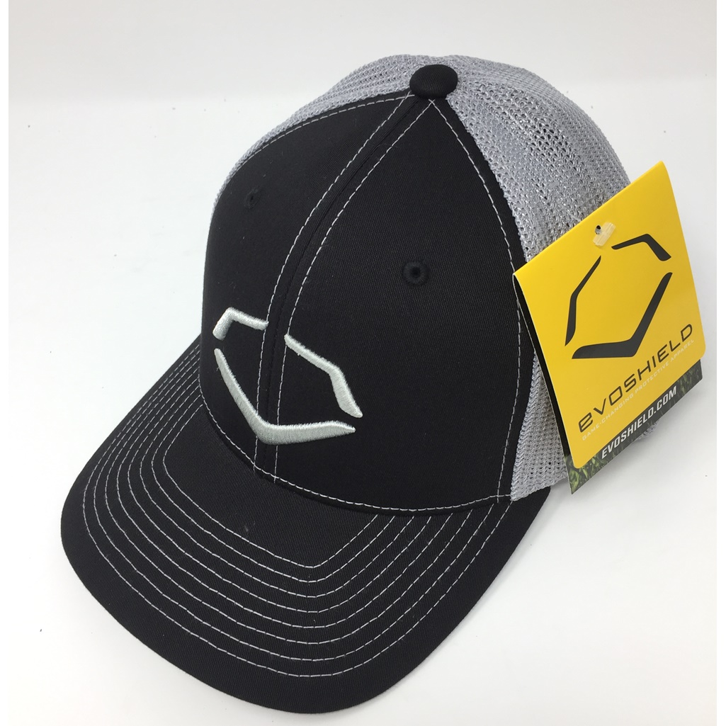 6% Polyester/42% Cotton/2% SPANDEX Imported Flex-fit trucker hat Embroidered logo on front Breathable mesh on back Available in: s-m (7 - 7 1/4) and l-xl (7 3/8 - 7 5/8)